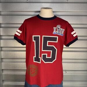 Y2K NFL Super Bowl LII Hernandez 15 Ringer T-Shirt Large